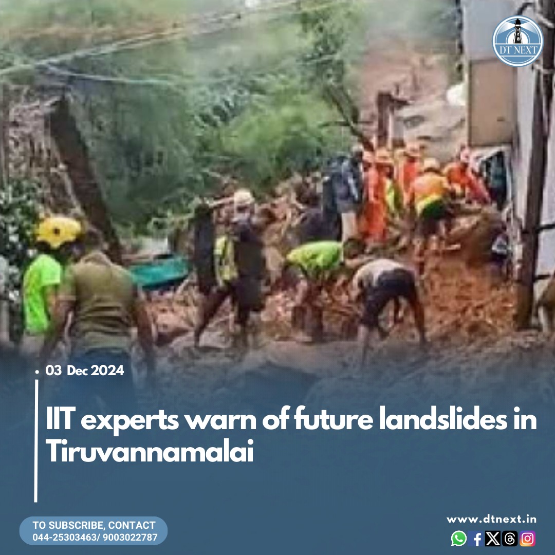 dt_next's tweet photo. Retired #IITexperts from Chennai Mohan, Narayana Rao and Bhoominathan visited #Tiruvannamalai following directions from the chief minister. The team warned that the region could experience more landslides.

Read more on: 
🔗:https://t.co/TMAI9UcAZS  

#dtnext #landslides https://t.co/4ZWBg7wdEZ