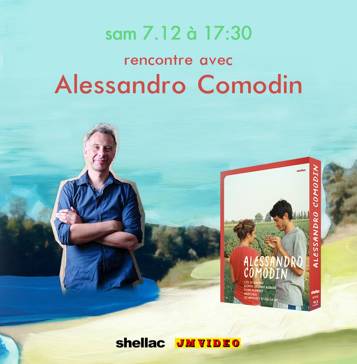JMVideo121's tweet image. À l’occasion de la sortie de l’intégrale blu-ray de ses films, JM Vidéo reçoit le génial cinéaste italien Alessandro Comodin. 

Entrée libre à partir de 17h30 en boutique (121 avenue Parmentier, 11e arrondissement).

@shellacfilms