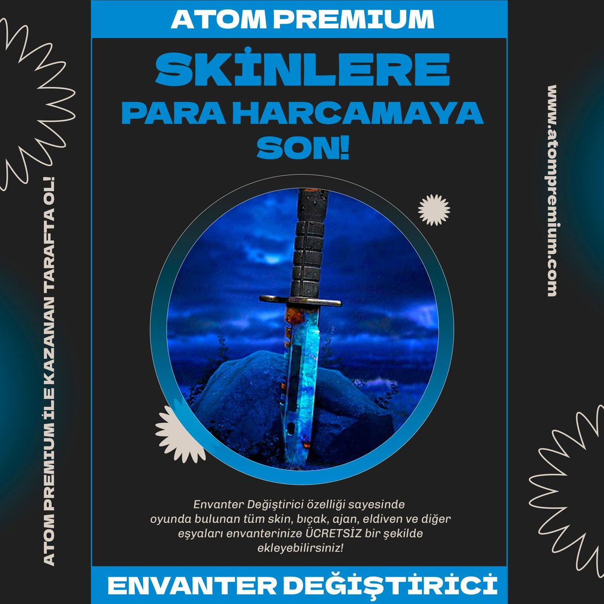 Atom Premium ile CS2'de skinlere para harcamaya son! Envanter Değiştirici özelliği sayesinde oyun içinde bulunan tüm skin, bıçak, ajan, eldiven ve diğer eşyaları envanterinize ÜCRETSİZ bir şekilde ekleyebilirsiniz!

#cs2 #cs2hile #counterstrike2 #hileli #atompremium