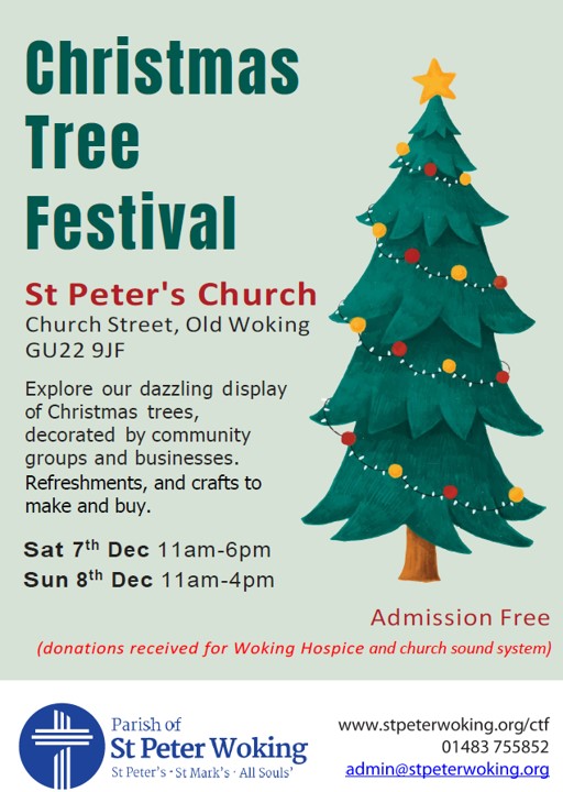 StPetersWoking's tweet photo. Final preparations being made for our Christmas Tree Festival this weekend. Come and see the amazing displays. @Woking_NewsMail @wokingboard @welovewoking @RadioWoking https://t.co/nzOEQ62uSW