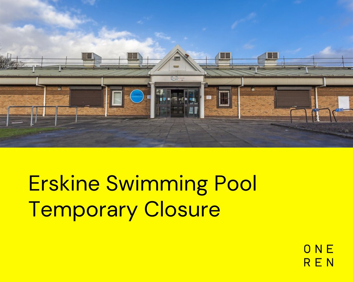 Despite our best efforts at repair, issues with the Air Handling Units at Erskine Pool mean that we have unfortunately had to bring forward our planned temporary shutdown of the venue.

For full information please click here: bit.ly/3BbT5iU