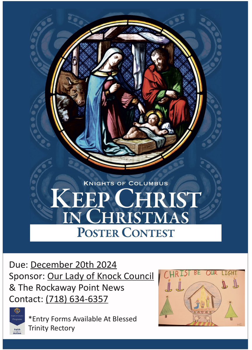 Our Lady of Knock Knights of Columbus and the Rockaway Point Newspaper are co-sponsoring a poster contest. Good luck!