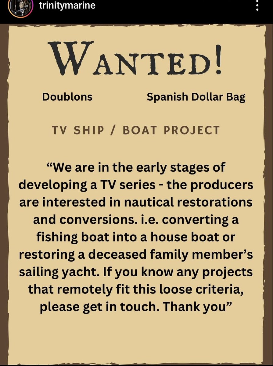 Posted on IG by @trinitymarine  so sharing for visibility but contact them! ⚓️