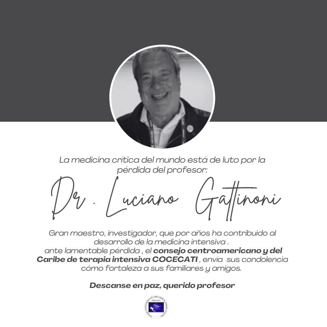 COCECATI's tweet image. Con profunda tristeza anunciamos el fallecimiento del Dr. Luciano Gattinoni reconocido maestro de ventilación mecánica y referente en el campo de la medicina crítica.