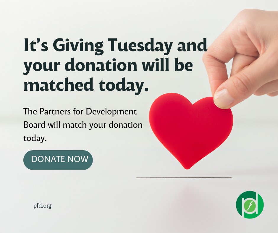 Partners4Dev's tweet photo. It’s Giving Tuesday! Partners for Development is doubling your impact with a generous donation match from our board members. Empower vulnerable communities today: https://t.co/AaQzbCXafb https://t.co/9qQdGceoUH