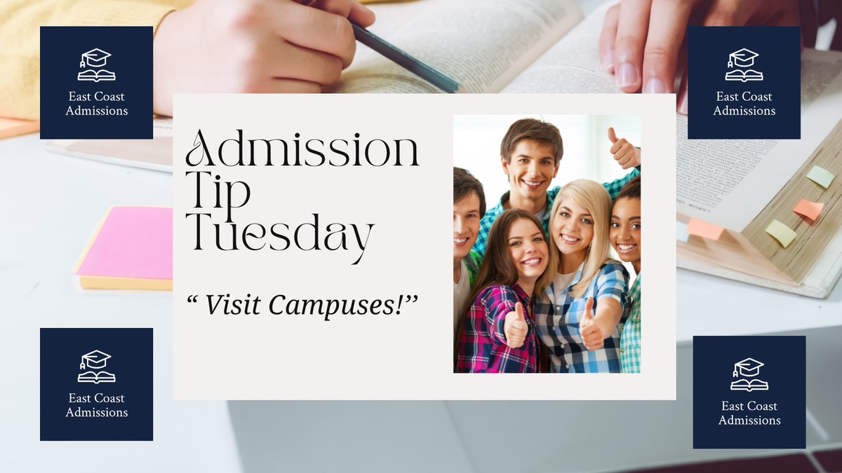 eastcoastadms's tweet image. College Admission Tip: Visit Campuses! 🏫✨
Campus visits help you get a feel for a college’s vibe.
  Here’s why you should visit: 
• Experience the atmosphere 🌿 
• See if the environment fits 🏙️  
• Show genuine interest 💌
#CollegeAdmissions #CampusVisit #AdmissionsTips