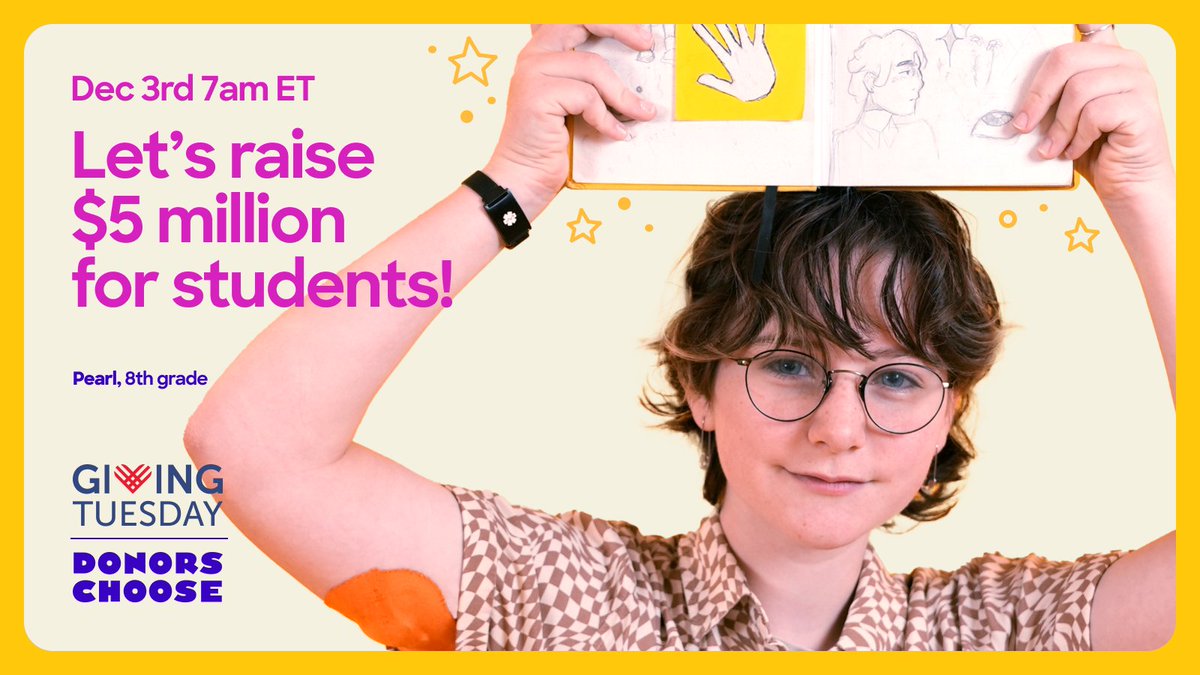 #GivingTuesday has begun! Today, your donation to classroom projects will get matched by AT LEAST 50%. That means your $10 donation will become $15, $20 will become $30, and so on. 

Show students your support:
 donorschoose.org/givingtuesday2…