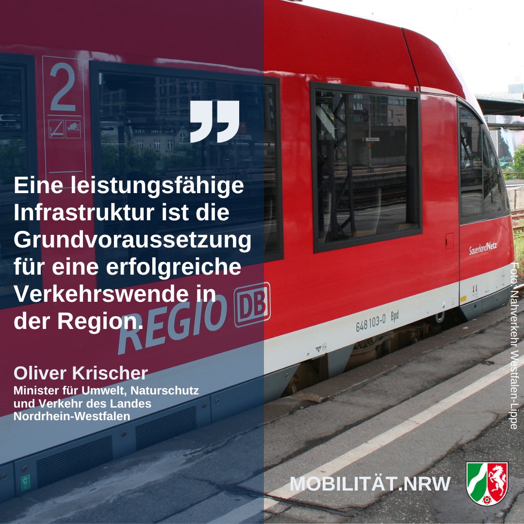 🔜🚆 #goodNews für #NRW und die #Mobilitätswende: Der zweigleisige Ausbau der Bahnstrecke #Münster-#Lünen kommt.
Minister <a href="/Oliver_Krischer/">Oliver Krischer</a> und die Deutsche Bahn haben soeben eine Vereinbarung zur Planung und Finanzierung unterzeichnet. 
ℹ️👉umwelt.nrw.de/gruenes-licht-…
#wirbewegenNRW