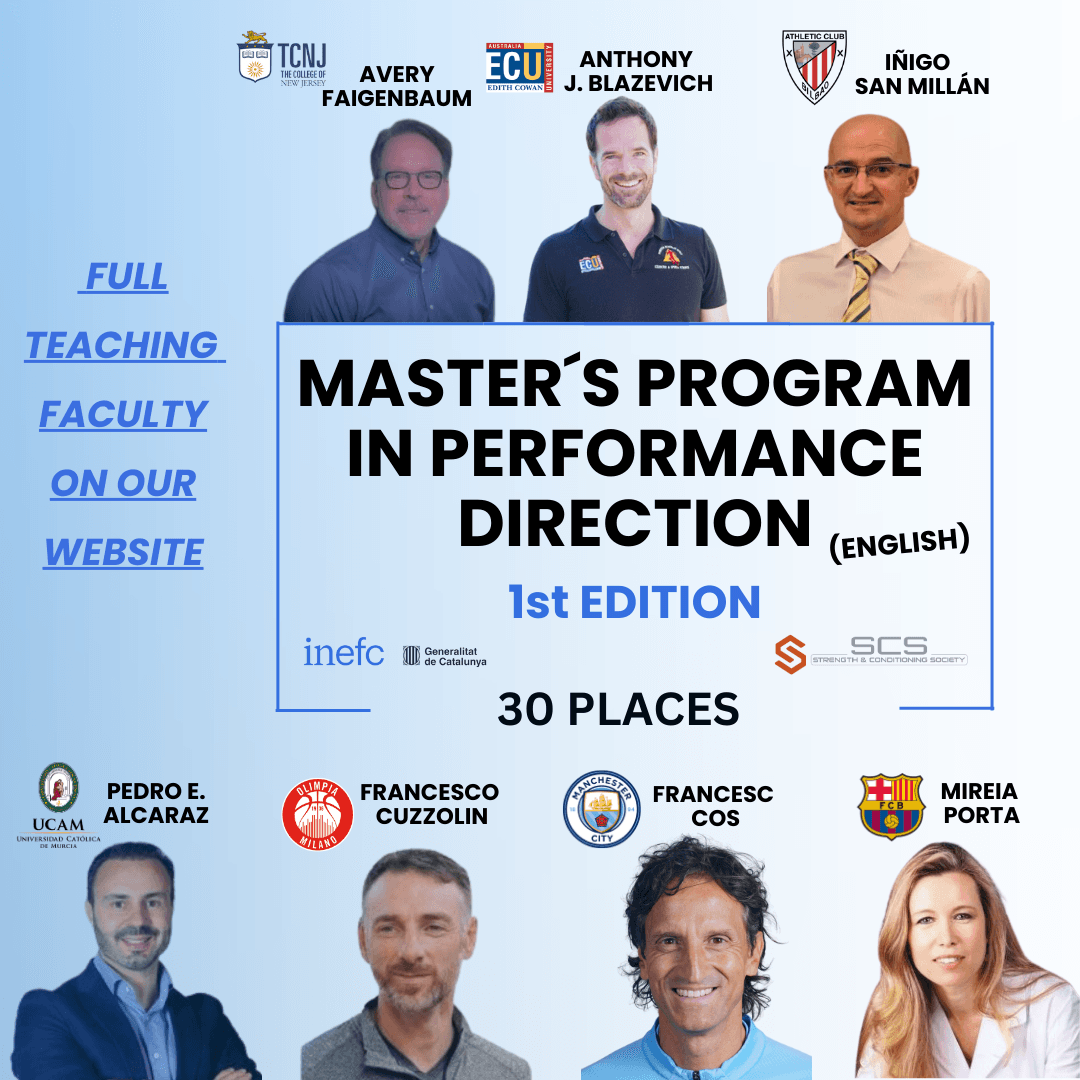 🎓✨ Master’s in Performance Direction

🌟 Lead the future of elite sports performance!
📍 In English | Only 30 spots available
🎯 Organized by INEFC (Generalitat de Catalunya)
🚀 Learn from world-class experts in a cutting-edge program.

🌐 Apply now! More info on our website.