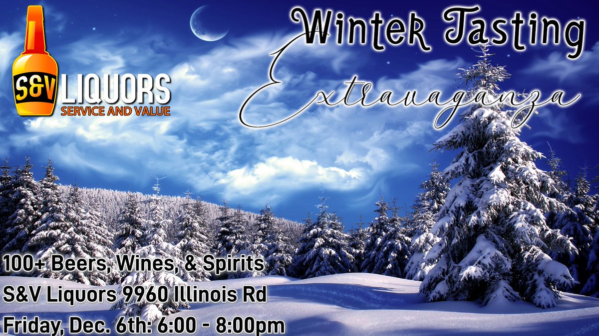 Svliquors's tweet photo. Fort Wayne's Biggest FREE Tasting
(Over 100+ Beers, Wines, &amp; Spirits)
of the Year Happens THIS FRIDAY
S&amp;V Liquors 9960 Illinois Rd https://t.co/J0TNBWfHCB
