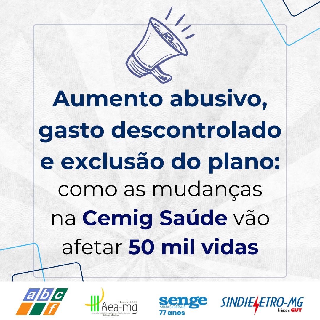 SengeMG's tweet photo. Aumento abusivo, gasto descontrolado e exclusão do plano: como as mudanças na Cemig Saúde vão afetar 50 mil vidas

Matéria completa em https://t.co/dI3MlatZXO

#senge #engenheiro #cemig https://t.co/0hSDzyidik