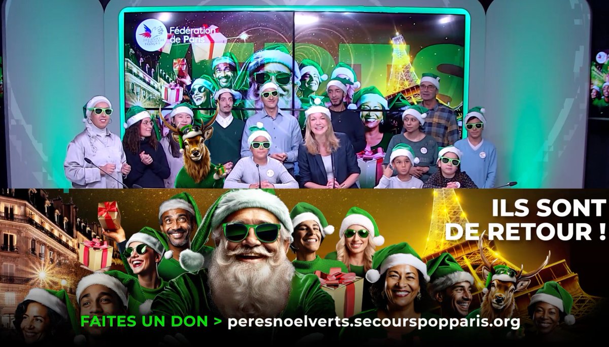 🎄 BREAKING NEWS : Les Pères Noël verts sont de retour ! 🎄Depuis 1976, ils apportent espoir et dignité à ceux qui en ont besoin.
💚 Comment participer ?
🎁 Déposez un jouet dans nos antennes à Paris
💳 Faites un don pour offrir un moment de joie
peresnoelverts.secourspopparis.org