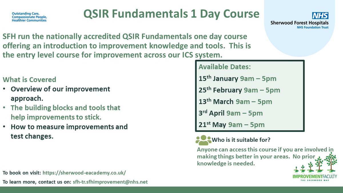 Sherwood Forest Hospitals Improvement Faculty tweet media