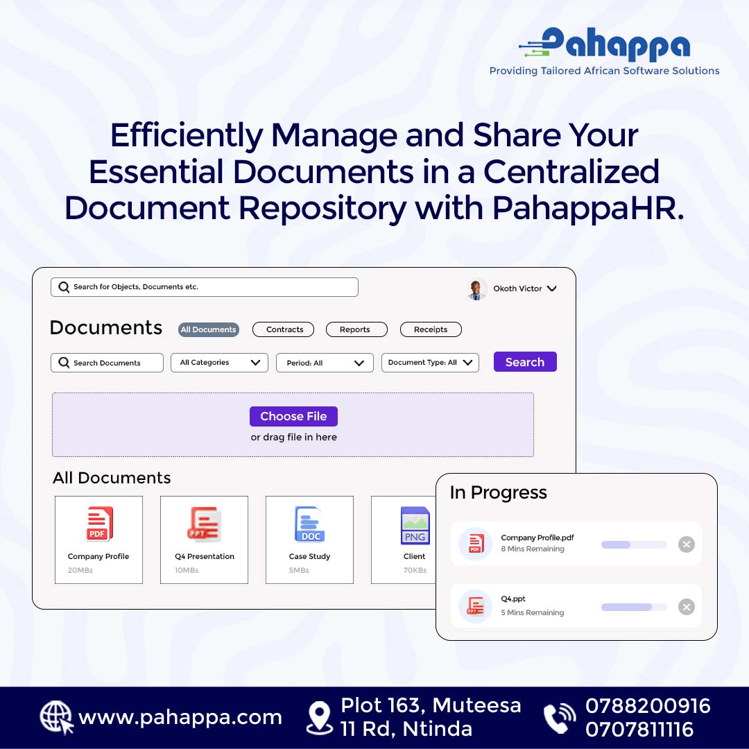 PahappaLtd's tweet photo. Streamline your workflow by managing and sharing all your essential documents in one secure, centralized location with PahappaHR.

Visit https://t.co/JCBcjP5BzR to schedule a demo today!

#humanresource #pahappaHR #pahappa https://t.co/FRghmZllbA