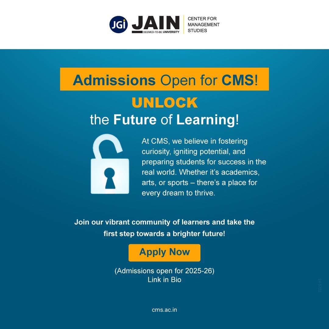 At CMS, we’re dedicated to nurturing curiosity, igniting potential, and empowering students to succeed in every aspect of life – whether in academics, arts, or sports.

Ready to take the first step? Apply now for the 2025-26 academic year!

#CMS #ApplyNow