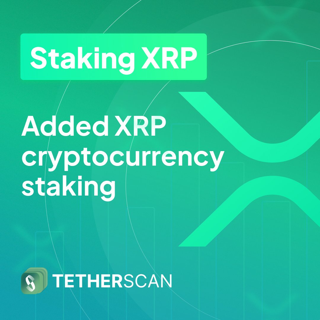 usdtscan's tweet image. Ripple (XRP) staking, crypto transfers, and exchange services are now available in the TETHERSCAN.

Staking XRP enables you to earn additional income simply by holding the asset in your wallet: from 0.50% per day with flexible staking to 1% per day with fixed staking for 30 days.