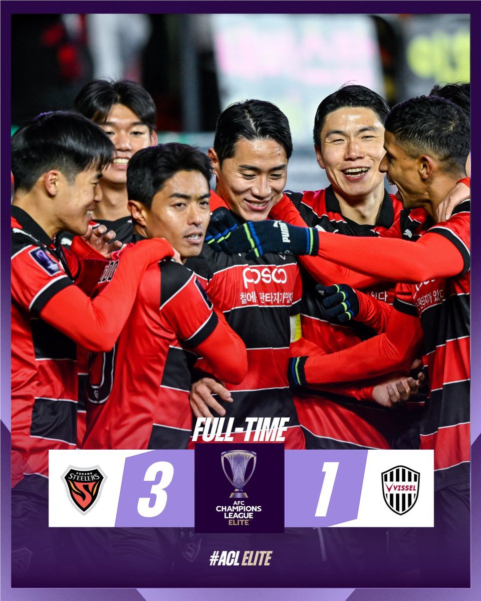 フルタイム | 🇰🇷 浦項スティーラース 3️⃣-1️⃣ ヴィッセル神戸