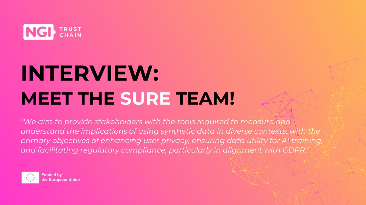 TrustChain (@ngi_trustchain) on Twitter photo Clearbox AI share insights into SURE, an open-source library setting a new standard for evaluating the privacy and utility of synthetic data
🔗 trustchain.ngi.eu/interview-meet…
<a href="/EURODYN_Careers/">EUROPEAN DYNAMICS</a> <a href="/F6S_Gov/">F6S Innovation</a> <a href="/STEconAUEB/">AUEB - STEcon Group</a> <a href="/cibervoluntario/">Cibervoluntarios</a> <a href="/Alastria_/">Alastria Blockchain Ecosystem</a> <a href="/timelex_lawfirm/">Timelex</a> <a href="/CityUniLondon/">Anna</a> <a href="/uoaofficial/">University of Athens</a> Clearbox AI share insights into SURE, an open-source library setting a new standard for evaluating the privacy and utility of synthetic data
🔗 trustchain.ngi.eu/interview-meet…
<a href="/EURODYN_Careers/">EUROPEAN DYNAMICS</a> <a href="/F6S_Gov/">F6S Innovation</a> <a href="/STEconAUEB/">AUEB - STEcon Group</a> <a href="/cibervoluntario/">Cibervoluntarios</a> <a href="/Alastria_/">Alastria Blockchain Ecosystem</a> <a href="/timelex_lawfirm/">Timelex</a> <a href="/CityUniLondon/">Anna</a> <a href="/uoaofficial/">University of Athens</a>