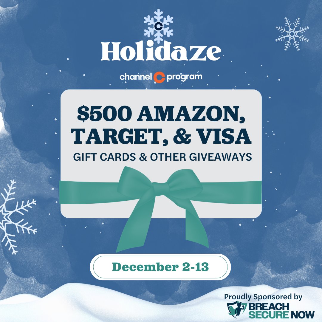 ❄️ Holidaze is here and we’re teaming up with Channel Program for a 10-day giveaway event! 🎉 Enjoy daily prizes from 32 top Channel vendors, totaling over $17,500 in cash and prizes including 4 grand prizes on the final day!
#Holidaze #GiveawaySeason
bit.ly/holidaze2024-B…