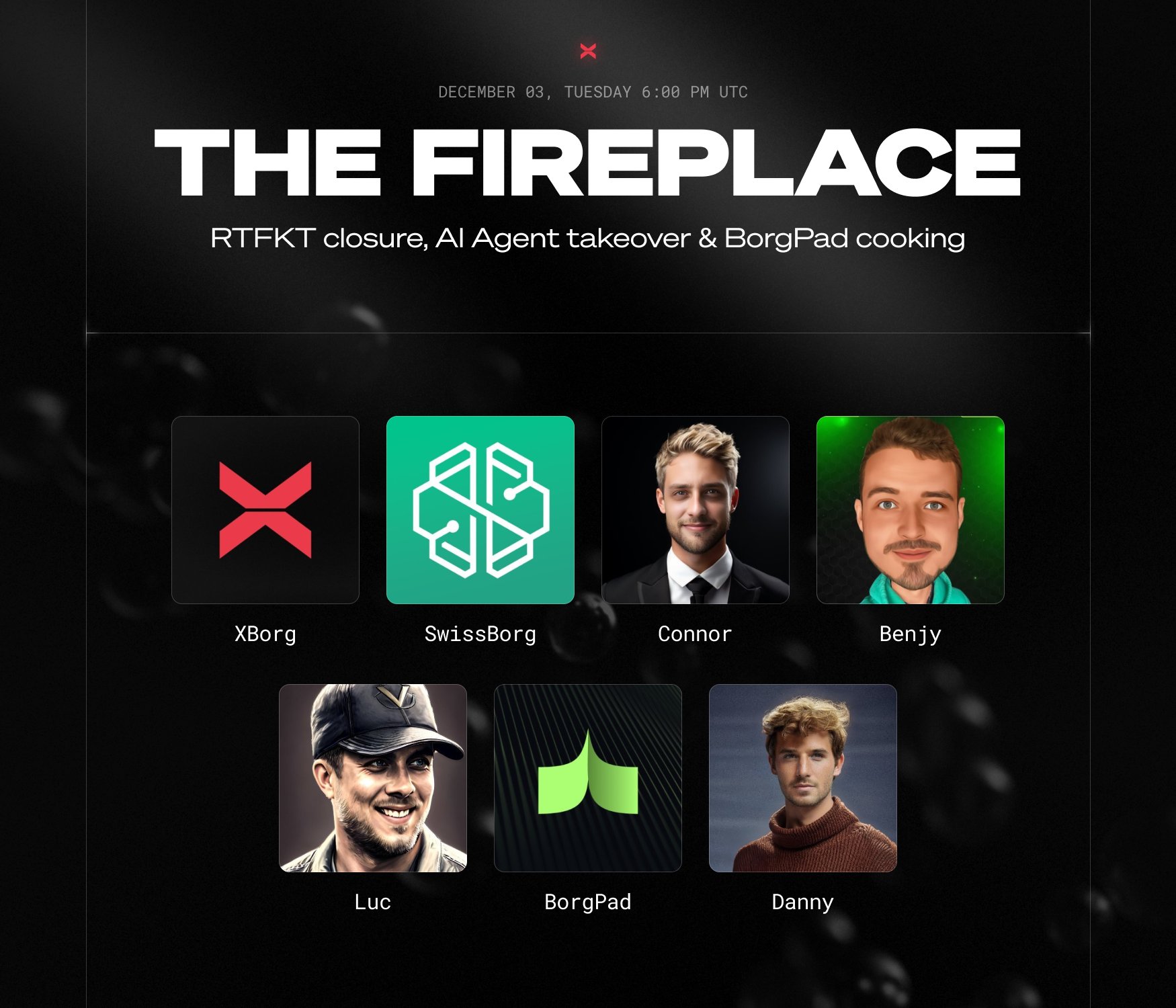 Live: The Fireplace on BorgPad, AI Agents & RTFKT