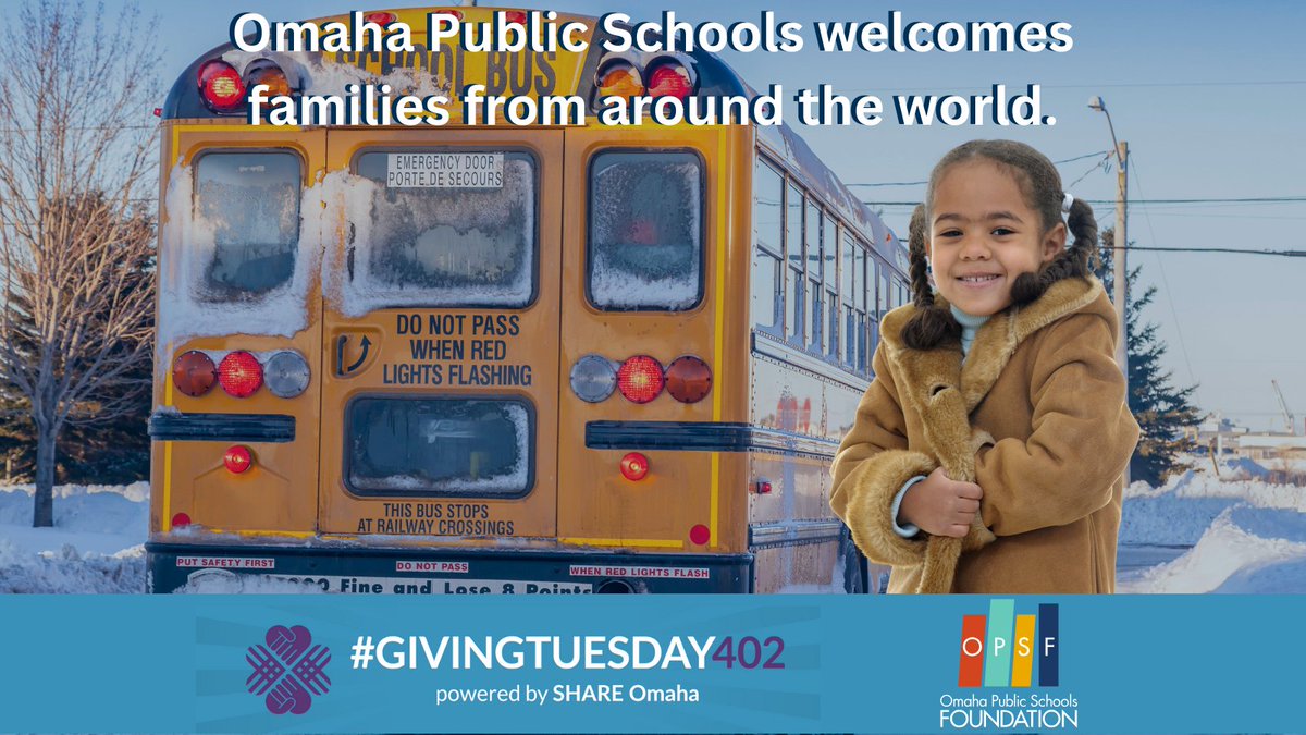 Winter weather impacts attendance, but YOU can help.
Many of our migrant and refugee families, new to the climate, need assistance providing warm clothing for their children including the 13,000 who ride the bus daily. 
shareomaha.org/donate?nonprof…