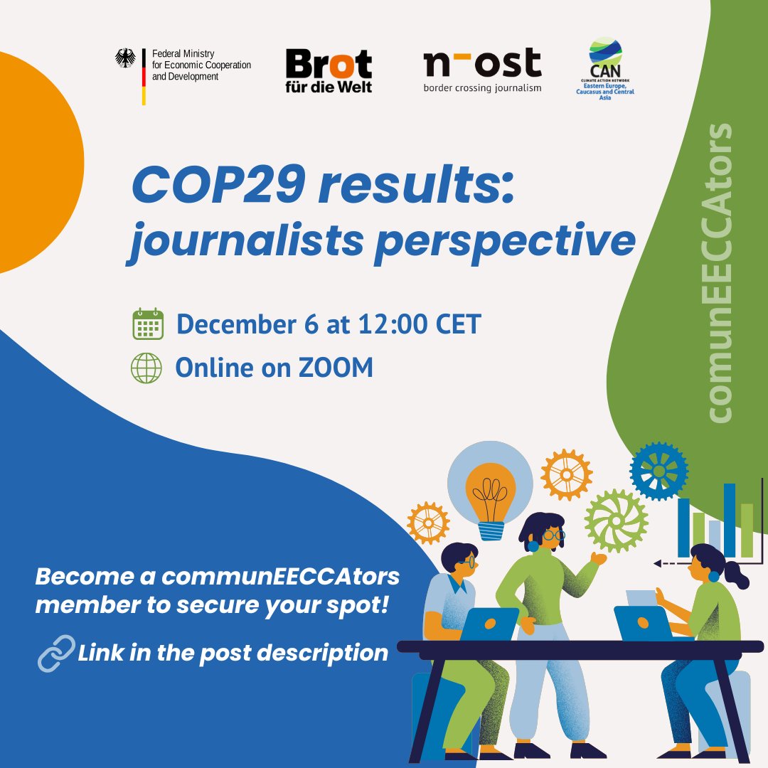 ❓ What role do journalists play in climate action

🗓 Dec 6, 12:00 CET | 📍 Zoom
Join climate journalists from the EECCA region to explore COP29 outcomes, media’s influence, &amp; behind-the-scenes insights. 

🔗 Don’t miss out!
docs.google.com/forms/d/1SibM-…