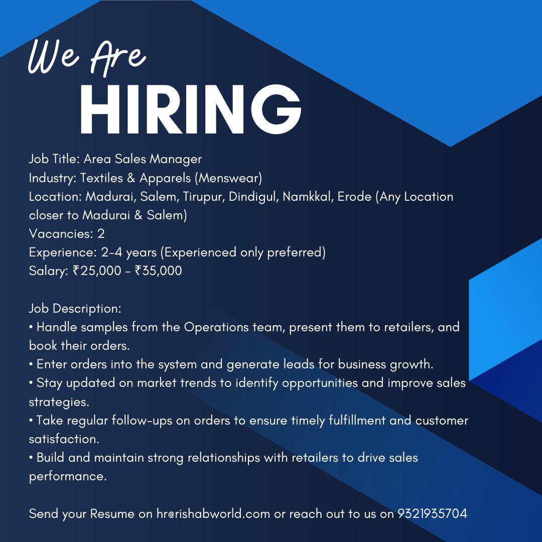 texappjobs's tweet image. kindly note, Don&apos;t pay any money to HR if not mentioned in job details

#KnitwearJob
#TextileJobOpening