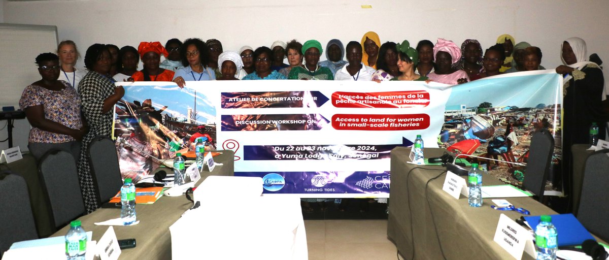 🏠 Droit à la terre : un enjeu vital pour les femmes de la pêche artisanale.
Lors d’1 atelier organisé par la <a href="/AfriqueCaopa/">CAOPA Afrique</a>, des femmes de plusieurs pays africains ont partagé leurs défis et proposé des solutions pour sécuriser leurs espaces littoraux.
bit.ly/4f2aSa9
