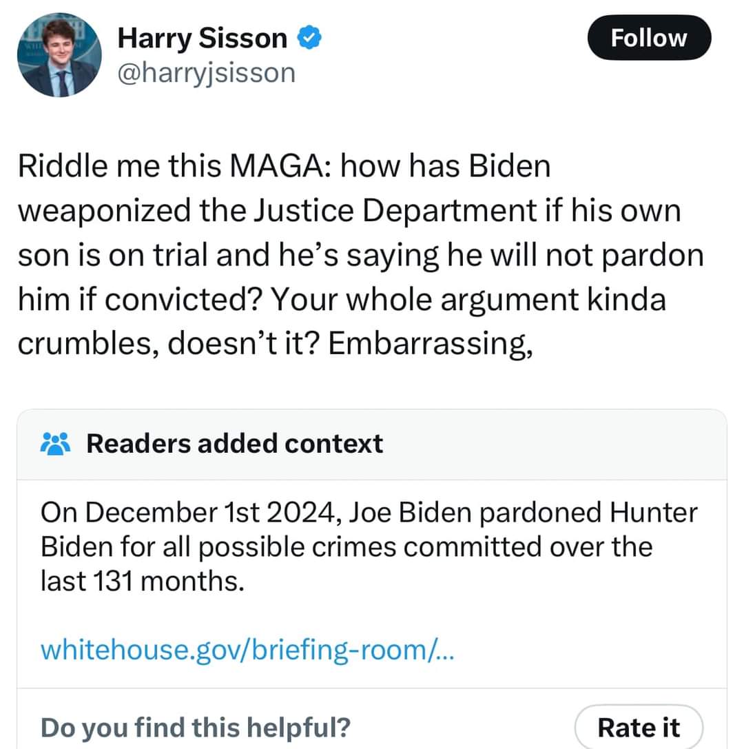 death2demonrats's tweet photo. @harryjsisson Remember when you said this stupidly? https://t.co/tSXkSXKmG9