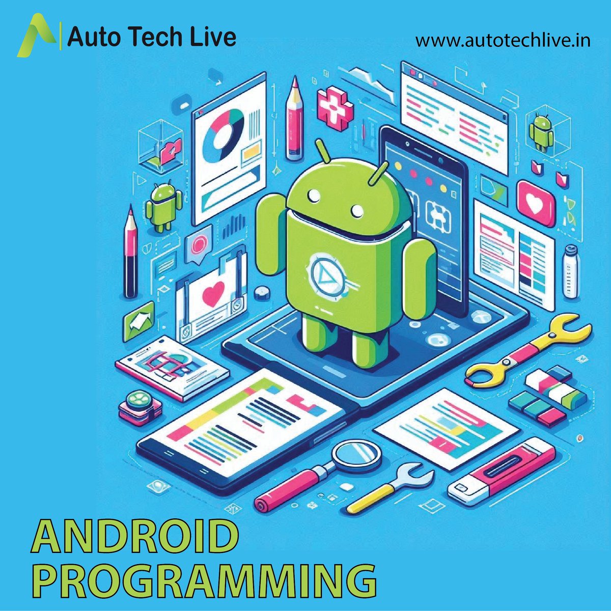 autotechlive's tweet image. 🚀 Master Android Programming with Auto Tech Live! 🌟 Learn to create dynamic apps, enhance user experiences, and bring your ideas to life. Start building today! 📲 Visit: autotechlive.in
.
.
 #AndroidProgramming #AppDevelopment #AutoTechLive