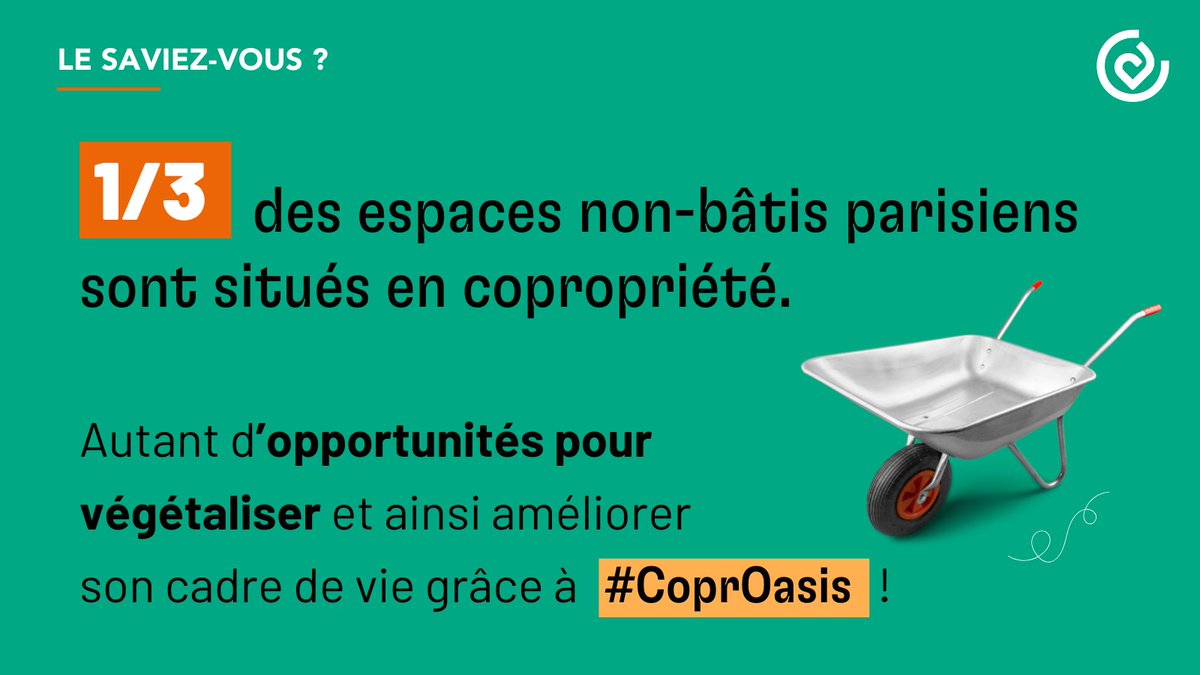 AparisClimat's tweet photo. 💚 Végétalisez votre copropriété grâce au dispositif #CoprOasis de la Ville de Paris !

Un réel potentiel existe au sein de ces espaces non-bâtis. Rapprochez-vous de nos conseillers pour bénéficier du dispositif ➡ https://t.co/FQ3vLAmAHZ https://t.co/jY7uODSEPX