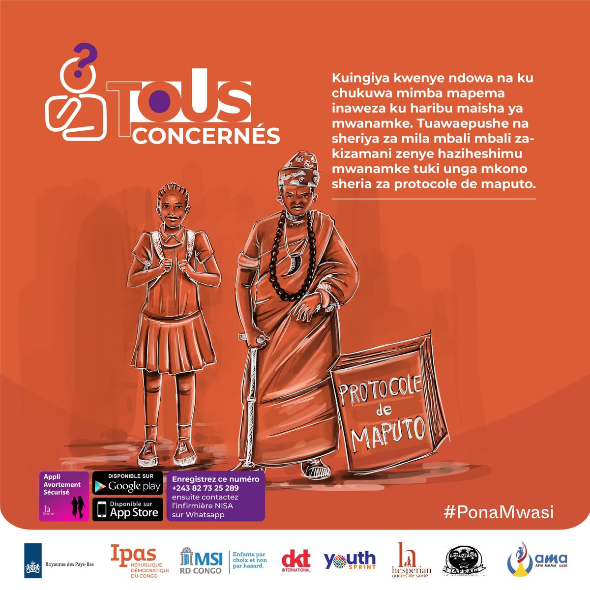 #PonaMwasi 

Les mariages et grossesses précoces entravent l’avenir de nos filles.

🗣️ TOUS CONCERNÉS 🫂 

#AI2SR
#16joursdactivisme
#Tousunis