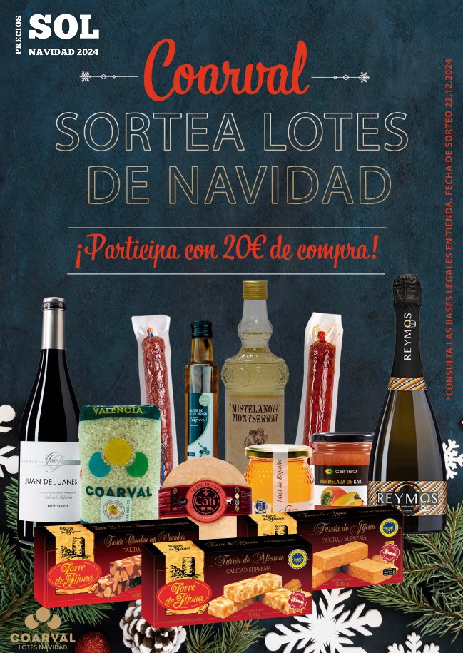 agricola_v's tweet photo. Participa en el sorteo del próximo 22/12/2024, de lotes de navidad.
Participa con 20€ de compra en el supermercado.

#sorteo #cooperativa #coarval #productoscooperativos #navidad #navidad2024 #fiestasdenavidad https://t.co/WtSxcMGNdW
