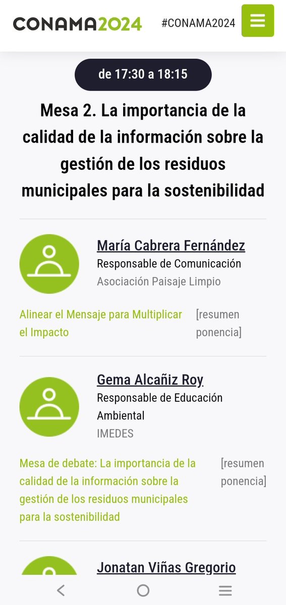 Hoy estaré en #CONAMA2024 hablando de #EducaciónAmbiental y residuos.
¿Nos vemos?