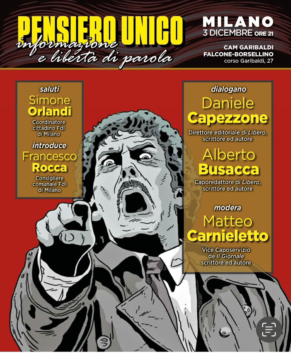 Stasera si presenta il libro di <a href="/AlbertoBusacca/">Alberto Busacca</a> FASCIOFOBIA. Ci vediamo qui a Milano alle 21?