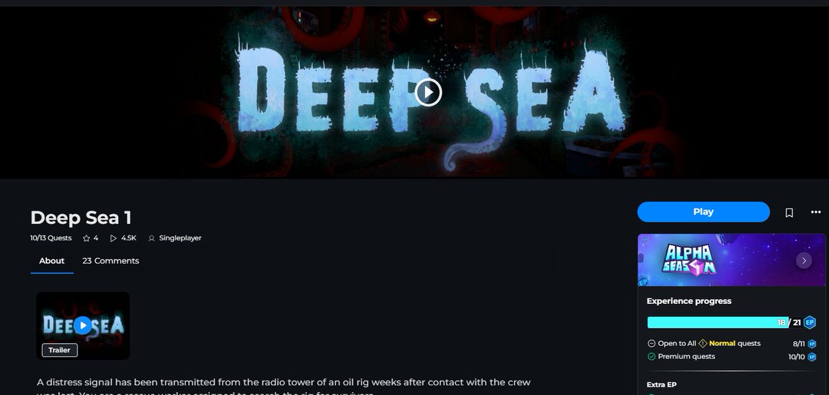 #SAND_Rocket &amp; #SAND_Hype

샌드박스에서 DEEP SEA 게임을 해보세요. 정말 수작입니다.

게임은 공포물에 좀 어둡지만...  샌드박스의 미래는 밝아지는 느낌입니다. 

게임 찾기 어려우실테니.. 링크 바로 공유 드리겠습니다. 

sandbox.game/en/experiences…