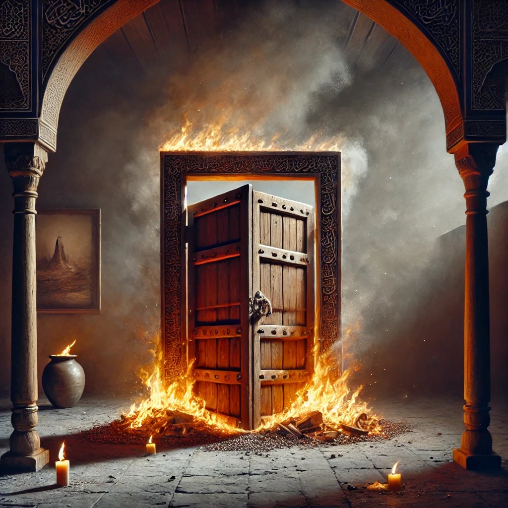 Walihasan_09's tweet photo. "Waqt ne woh manzar bhi dekha ke shams-o-qamar ki maa ke ghar ko aag lagayi gayi."💔
#شہادت_خاتون_جنتؑ https://t.co/I8djzT1DUS