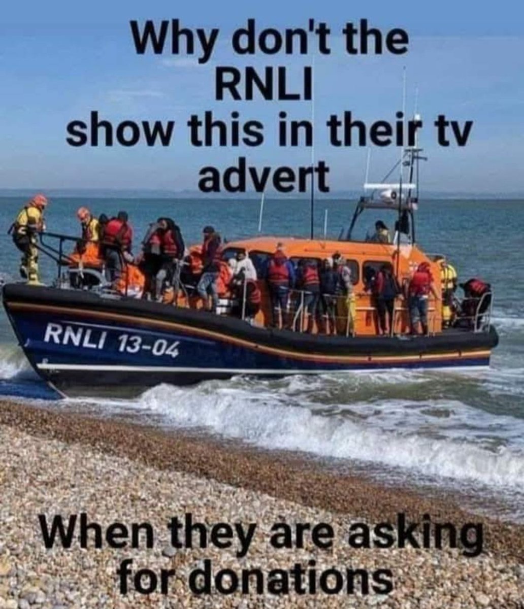 I was once a regular donator to <a href="/RNLI/">RNLI</a> but that stopped once they started ferrying illegal invaders into our country.

Do you donate to them?

Yes or No?

Repost for wider audience 🇬🇧