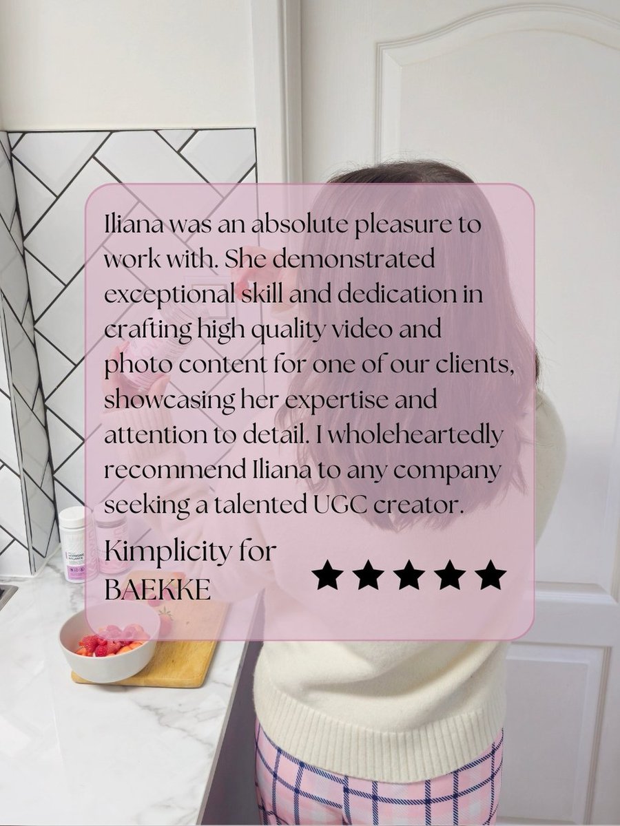 Sharing some recent feedback ❤️ 

If you're a brand looking for a skilled UGC creator who gets 5 star reviews from every client they work with, please reach out at contentbyiliana@gmail.com. 

#ugc #ugcfeedback #ugcwork #lookingforugcwork #ugccreators