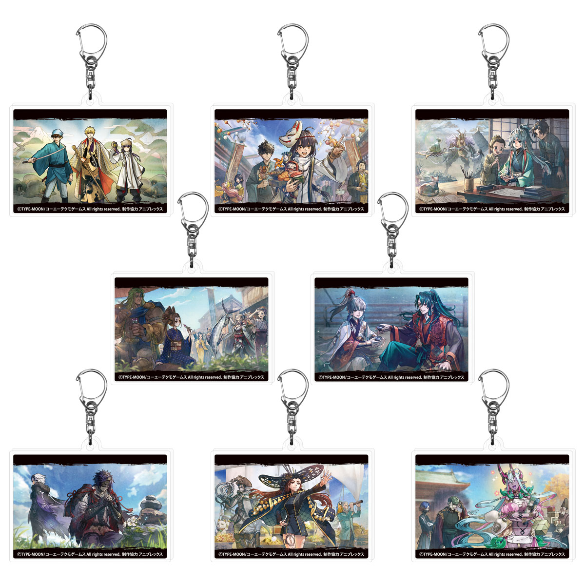／
📢 #コミケ105 情報
＼

▶ランダムアクリルキーホルダー

『Fate/Samurai Remnant』エンディンググラフィックを使用した商品です。

DLCで見ることができる七陣営に加えて、若旦那エンディングのグラフィックを取り揃えております！

shop.koeitecmo.com/product/cmk105/

#C105 #FateSR