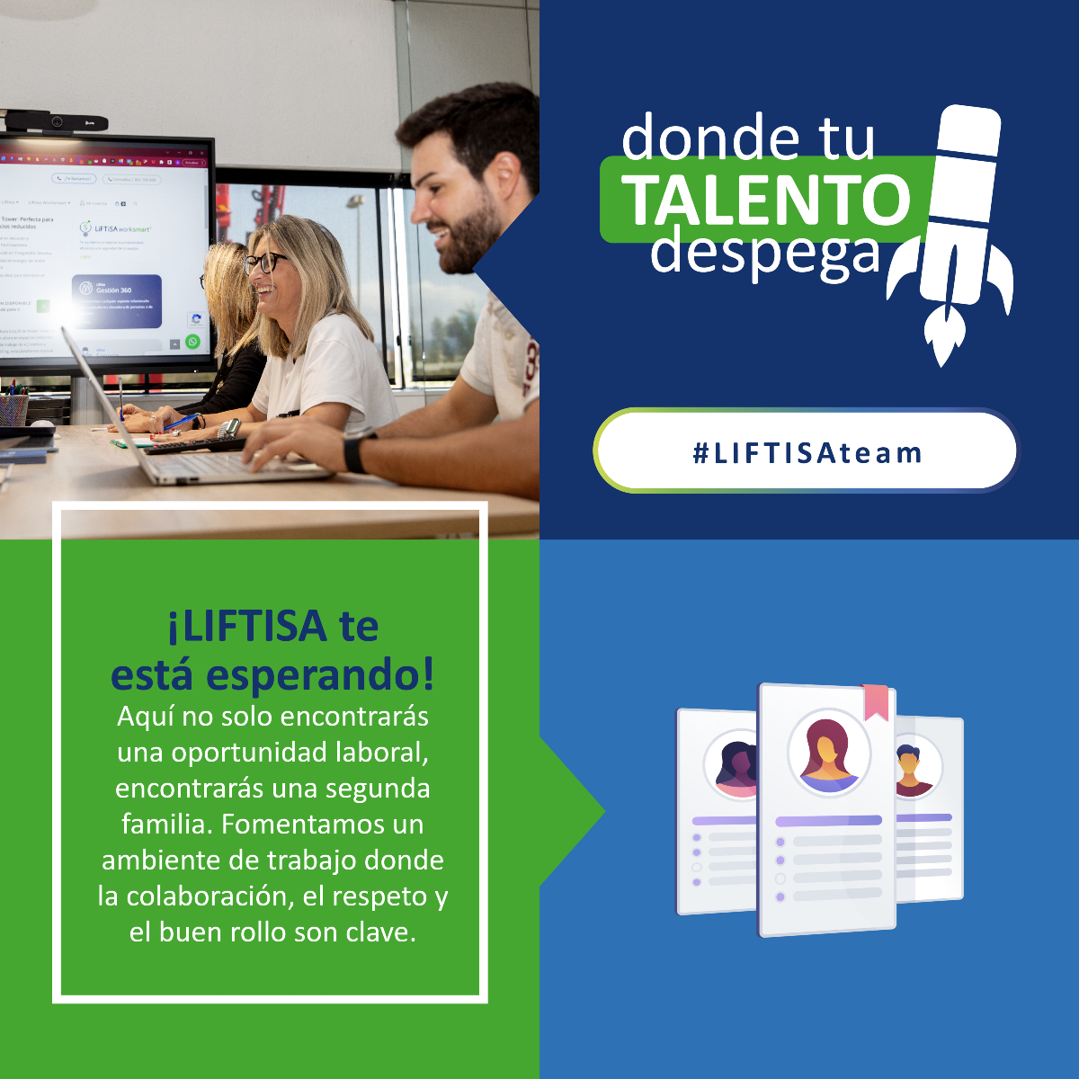 liftisa's tweet photo. 🚀 ¿Buscas un lugar donde crecer profesionalmente y sentirte parte de algo más grande? ¡LIFTISA te está esperando!

📈 Además, en #LIFTISA no solo es cuestión de empezar, sino de crecer. Apostamos por tu desarrollo y te ofrecemos proyección para que construyas una carrera sólida. https://t.co/H9NLlJ35n9