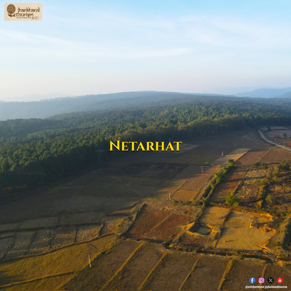 VisitJharkhand's tweet photo. Netarhat, the "Queen of Chotanagpur," offers stunning sunrise and sunset points, the serene Ghaghri Falls, and the historic Chalet House. Its natural beauty and cool climate make it a must-visit destination in Jharkhand.

 #Netarhat #VisitJharkhand #DekhoHamaraJharkhand https://t.co/6C62jQGn7f
