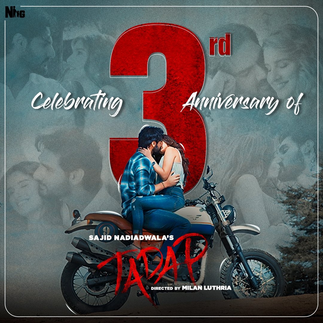 NGEMovies's tweet image. Love, obsession, and heartbreak... #3rdAnniversaryofTadap and still unforgettable. 💘🔥

#SajidNadiadwala #Tadap
@milanluthria

#AhanShetty @TaraSutaria
@WardaNadiadwala

#NGEMovies #BollywoodMovies #3rdAnniversaryOfTadap