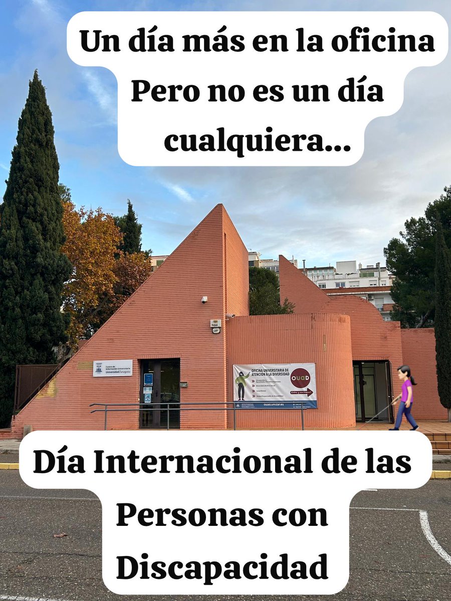 Día Internacional de las Personas con Discapacidad en <a href="/unizar/">Universidad Zaragoza</a> 

La <a href="/ouad_unizar/">OUAD_Unizar</a>  ha organizado una completa jornada de actividades dirigidas a toda la comunidad universitaria con motivo del Día Internacional de las Personas con Discapacidad.

Info:unizar.es/actualidad/ver…