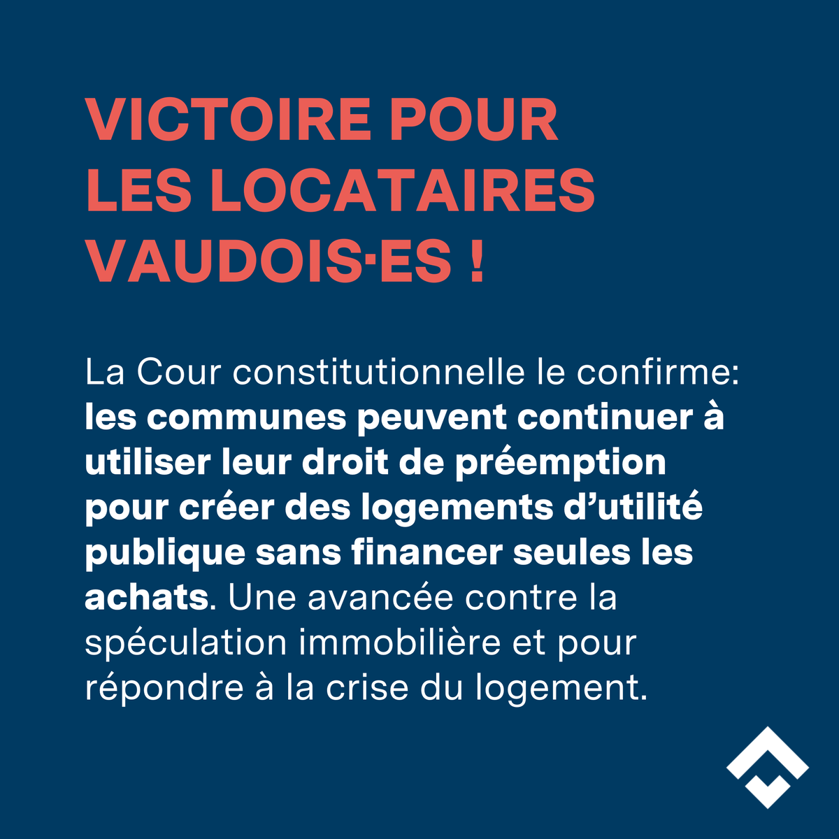 La Cour constitutionnelle le confirme : les communes peuvent continuer à préempter pour des logements d’utilité publique sans avoir à les financer seules. Les partenariats avec des coopératives ou des privés sont non seulement possibles, mais encouragés !