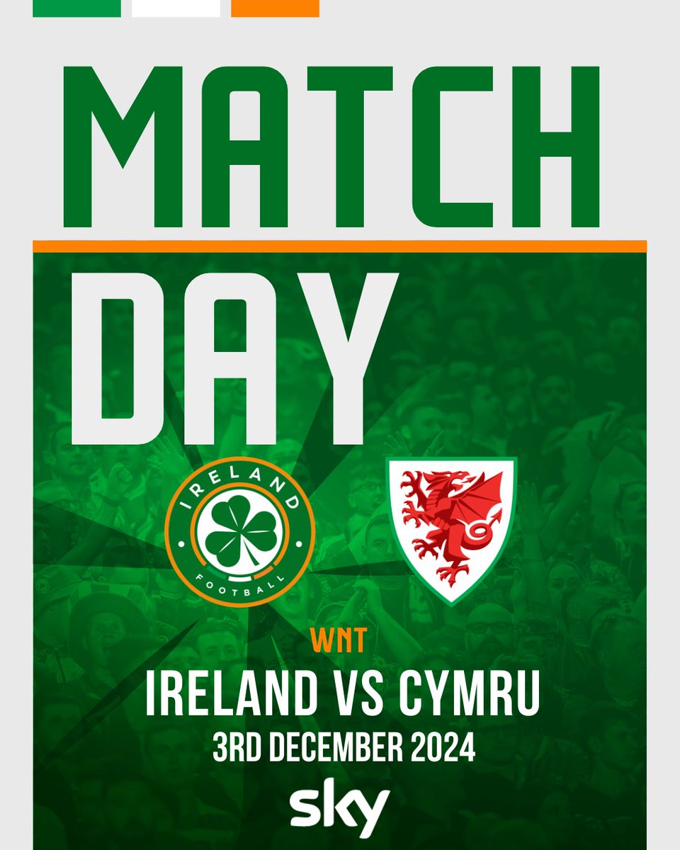 IrelandFootball's tweet photo. 𝗢𝗡𝗘 𝗠𝗢𝗥𝗘 𝗦𝗧𝗘𝗣… ☘️

🇮🇪 vs 🏴󠁧󠁢󠁷󠁬󠁳󠁿
UEFA EURO 2025 Qualifying Play-Off
Final
⌚️ | KO 19:30
📍 | Aviva Stadium
🎟️ | https://t.co/eY57qAEKsr
📺 | LIVE on RTÉ 2 / RTÉ Player

#COYGIG https://t.co/ySZq6WKsLh