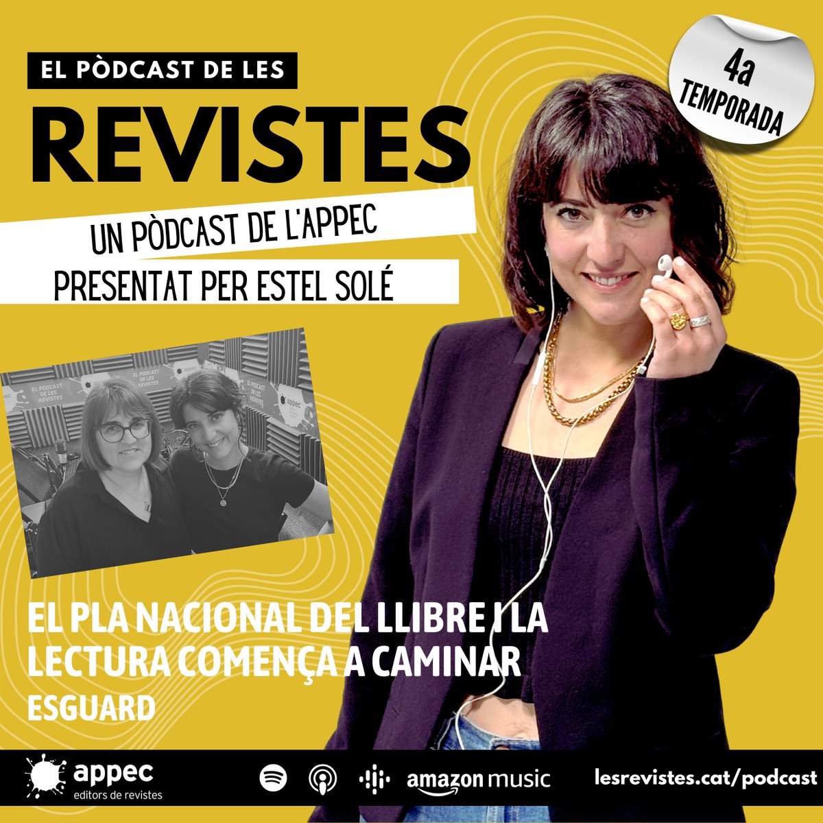 RevistaEsguard's tweet photo. 🎙️✨ La cultura no només es llegeix, també s’escolta!
Disponible #ElsPòdcatsDeLesRevistes de @revistesAPPEC
☑️ El Pla Nacional del Llibre amb la Montse Ayats
☑️ El Català en perill, amb la Mireia Plana de @llenguacat
☑️ La Cuina i la terra @calignasidedebo
#Esguard https://t.co/VA5mutnWwS
