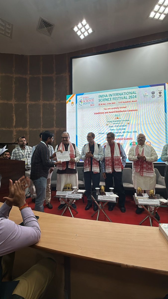 sangee_felix's tweet image. Congratulations Raj Rajeshwar Choudhury from Dr Neeru Saini&apos;s Lab on securing the Best Poster presentation Award @IISF_2024 at @IITGuwahati 
@IGIBSocial @CSIR_IND @souvik_csir