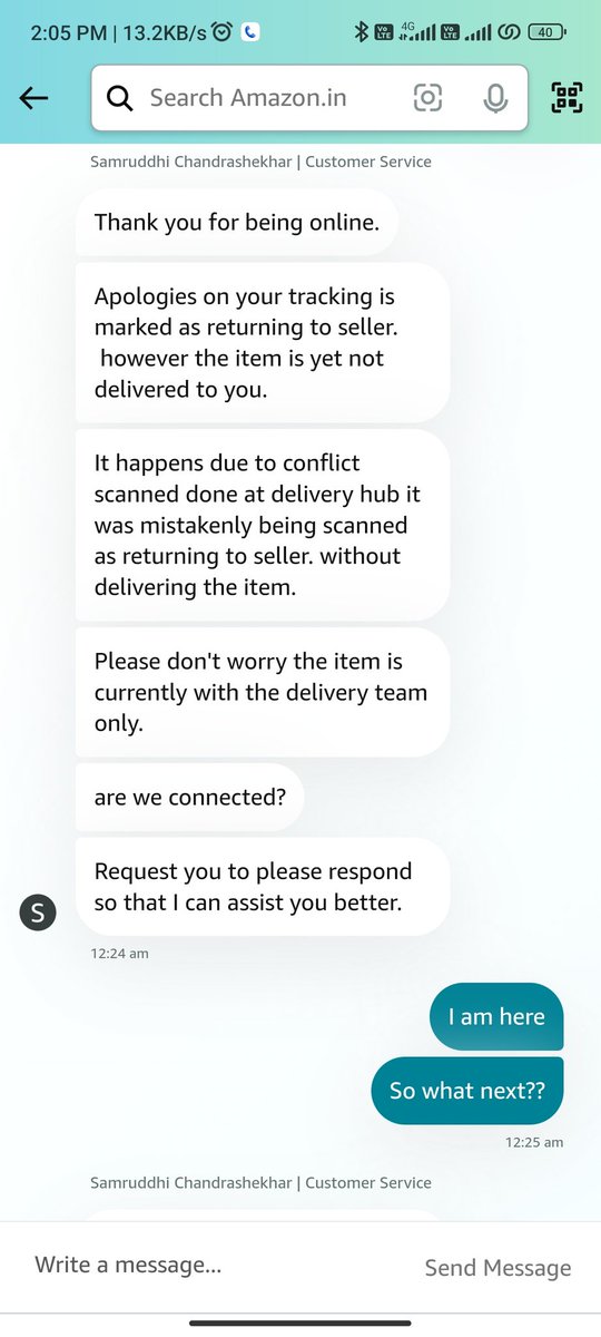 text_ashish's tweet photo. @amazonIN this is very wrong!!
Upon querying with the chat support I was informed that by mistake order is marked for return due to conflict in scanning and I will get my product today for sure. But Still I didn't receive any update 
You just make fake promises and assurance ☹️ https://t.co/BeRIvY7o2l