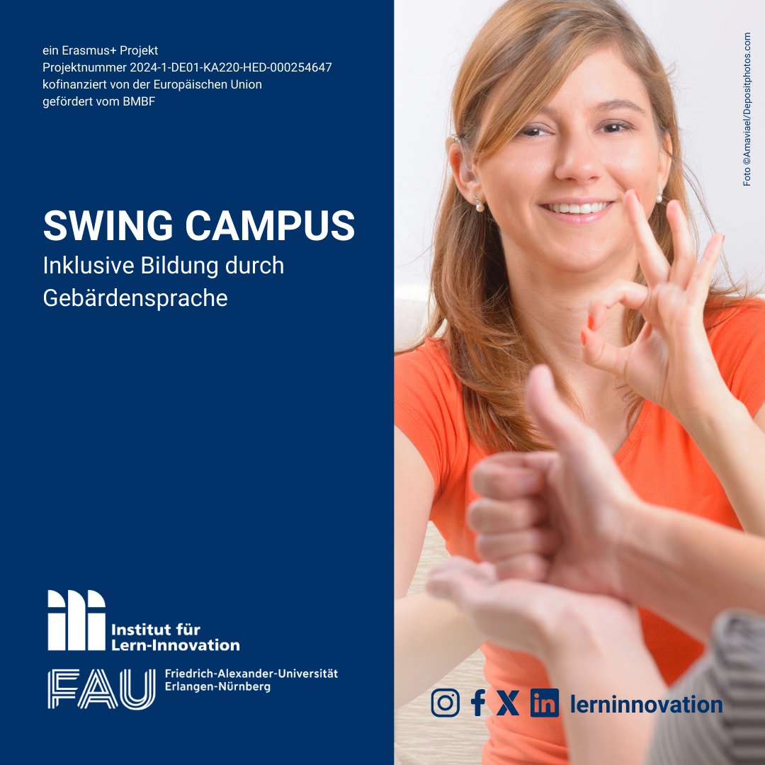 📢SWING CAMPUS – Neues Erasmus+ Projekt am 1. Dezember 2024 gestartet ist! swing.infoproject.eu

#Inklusion #ErasmusPlus #Gebärdensprache #SWINGCAMPUS #BarrierenAbbauen #Chancengleichheit